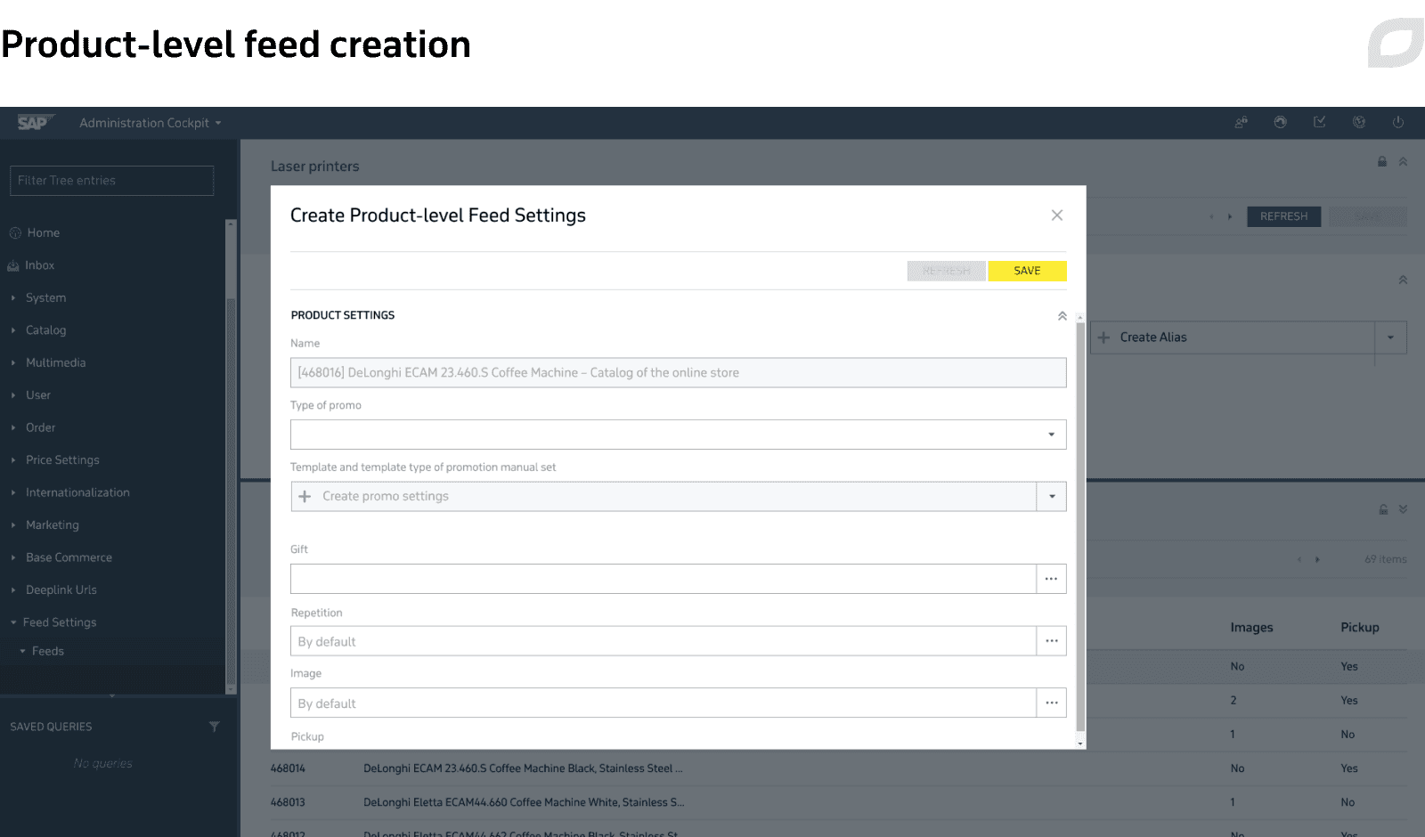 Product-level feed creation