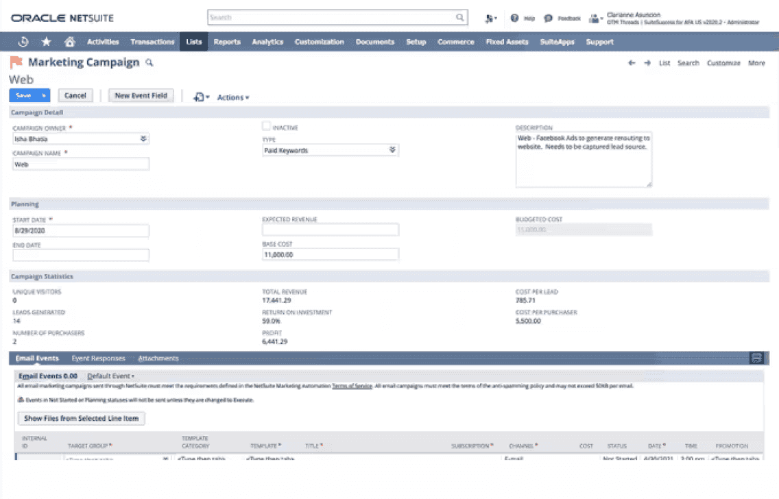 NetSuite Marketing-Automatisierung